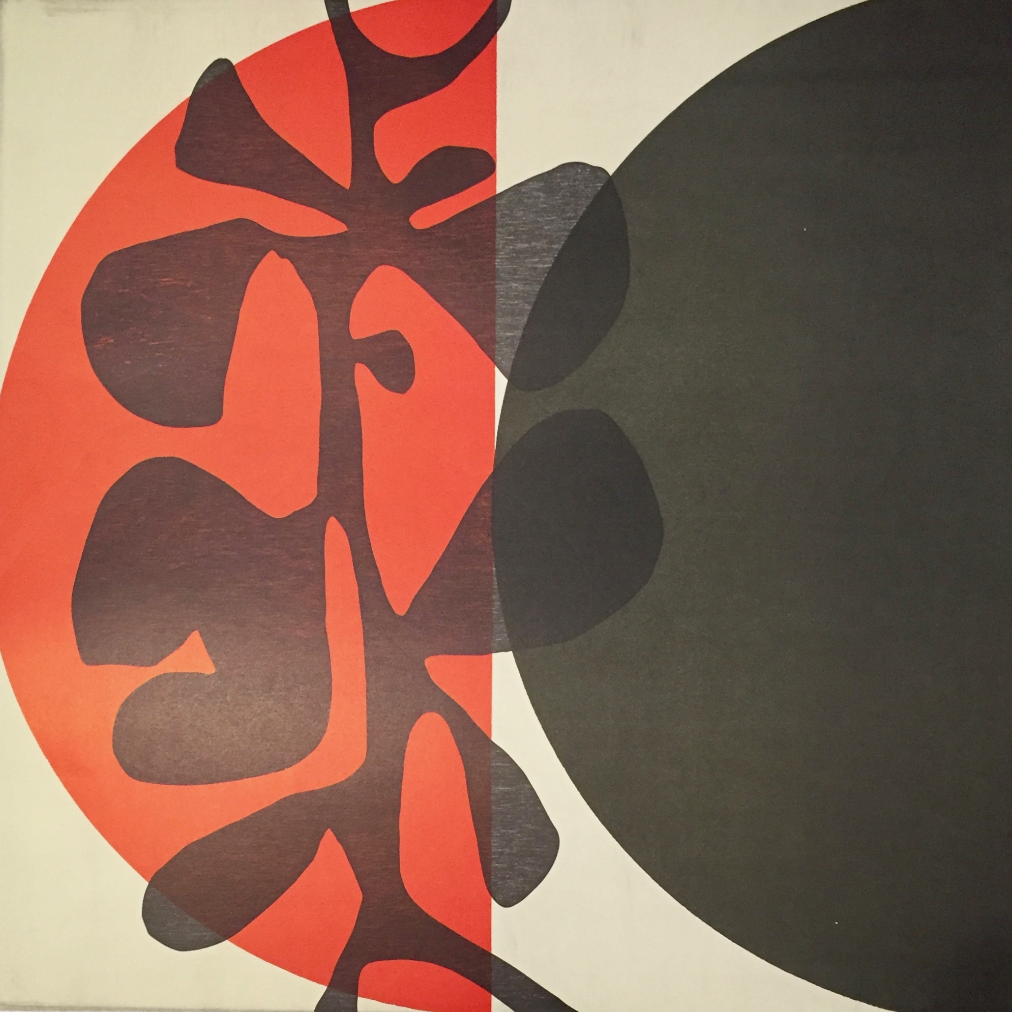Bauhaus Botanical - Black/Red Circle: created by Monica Monaghan-Milstein for MonicaArts Design LLC