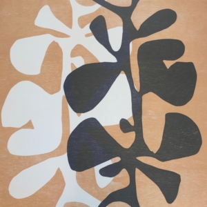 Bauhaus Botanical - Ginger/Black/Cream: created by Monica Monaghan-Milstein for MonicaArts Design LLC