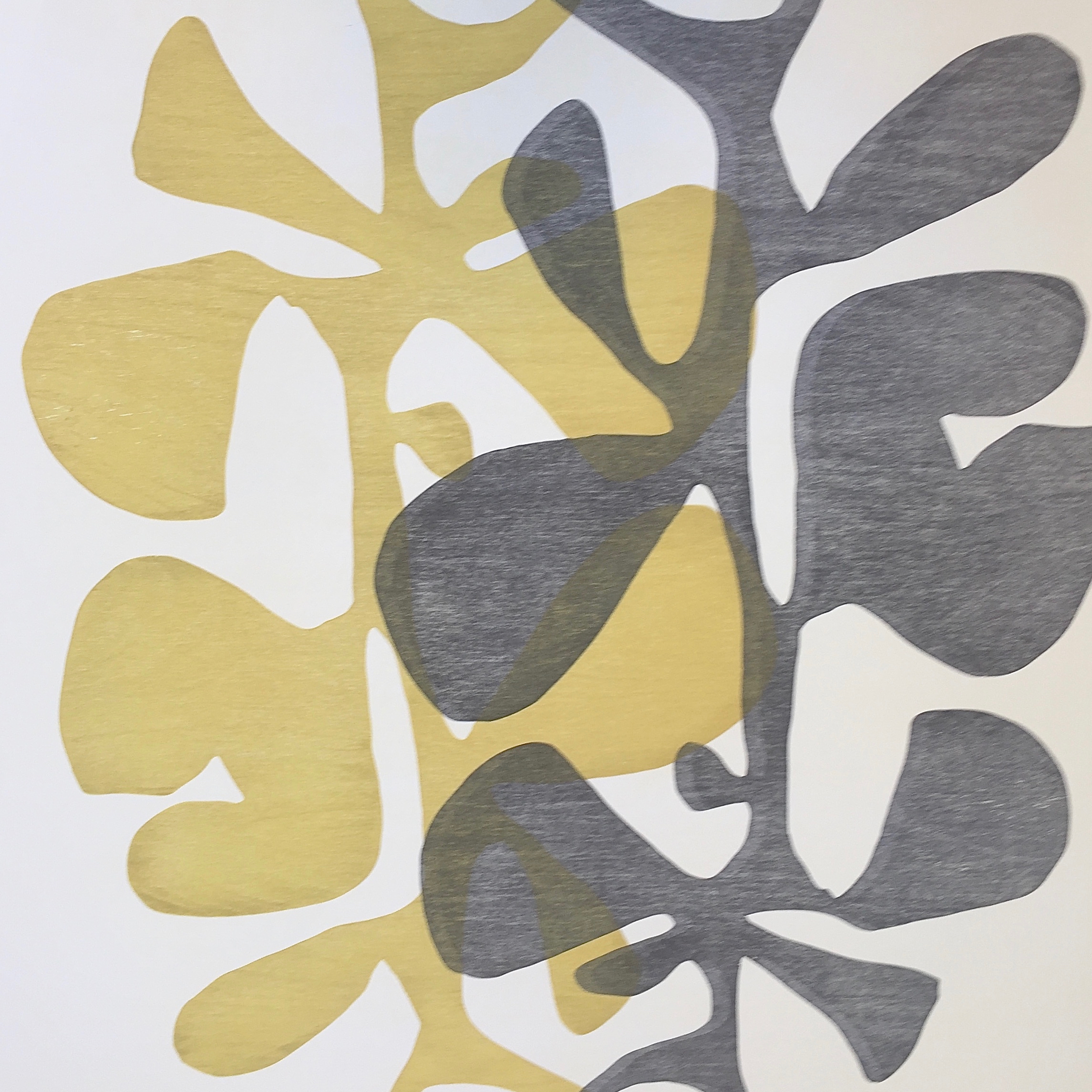 Bauhaus Botanical - Gold/Charcoal/Cream: created by Monica Monaghan-Milstein for MonicaArts Design LLC