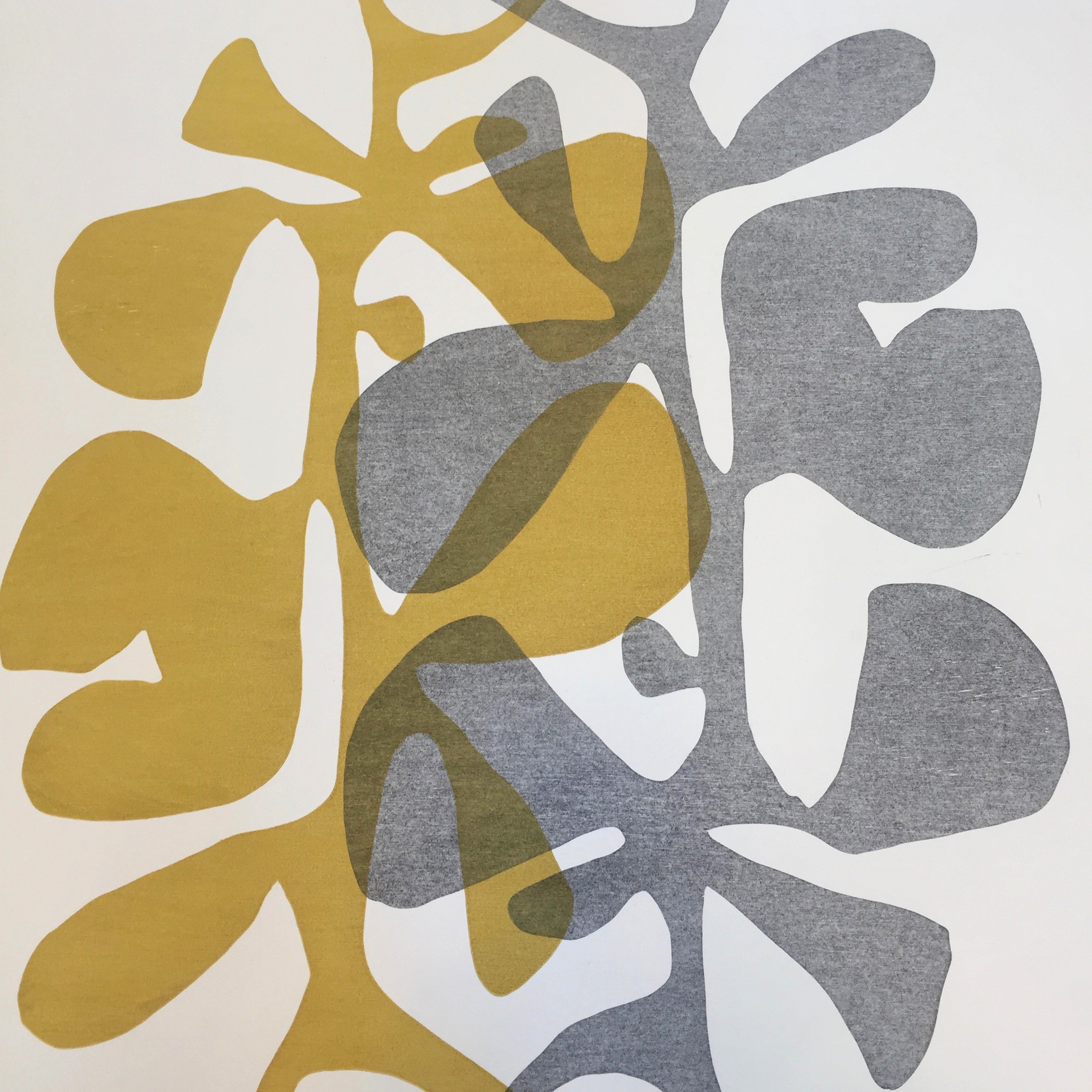Bauhaus Botanical - Gold/Grey/Tan: created by Monica Monaghan-Milstein for MonicaArts Design LLC
