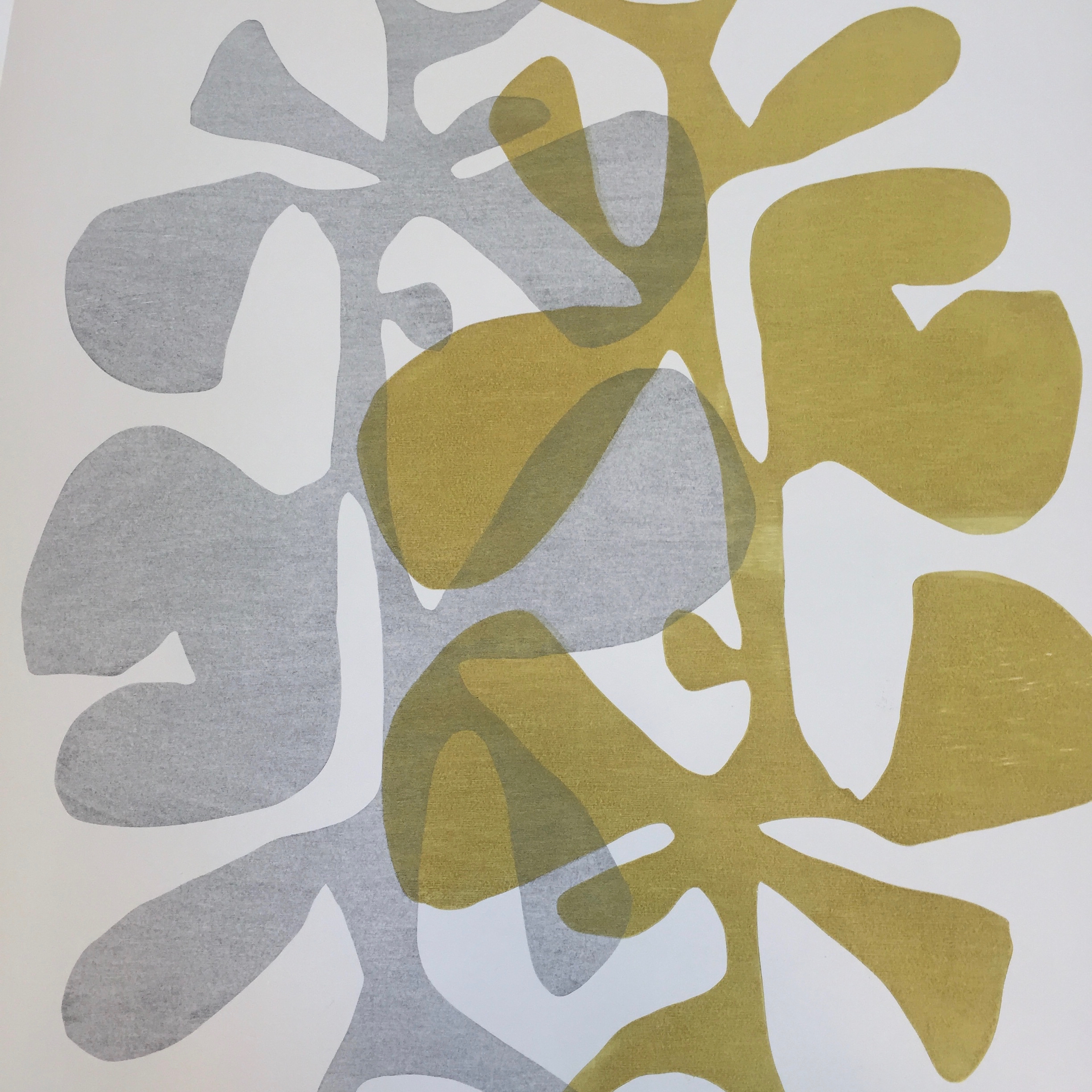 Bauhaus Botanical - Grey/Gold/Cream: created by Monica Monaghan-Milstein for MonicaArts Design LLC
