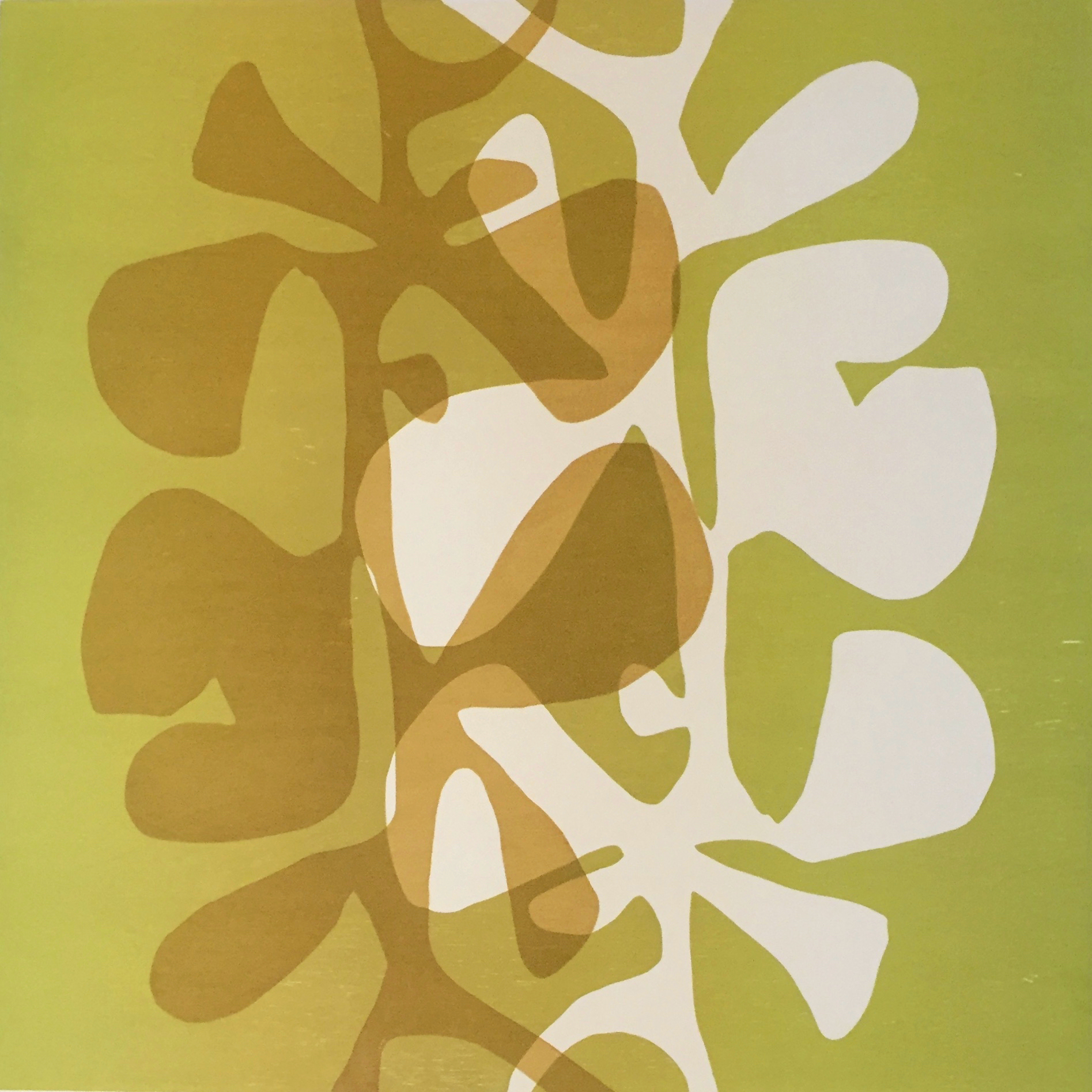 Bauhaus Botanical - Leaf/Gold/White: created by Monica Monaghan-Milstein for MonicaArts Design LLC