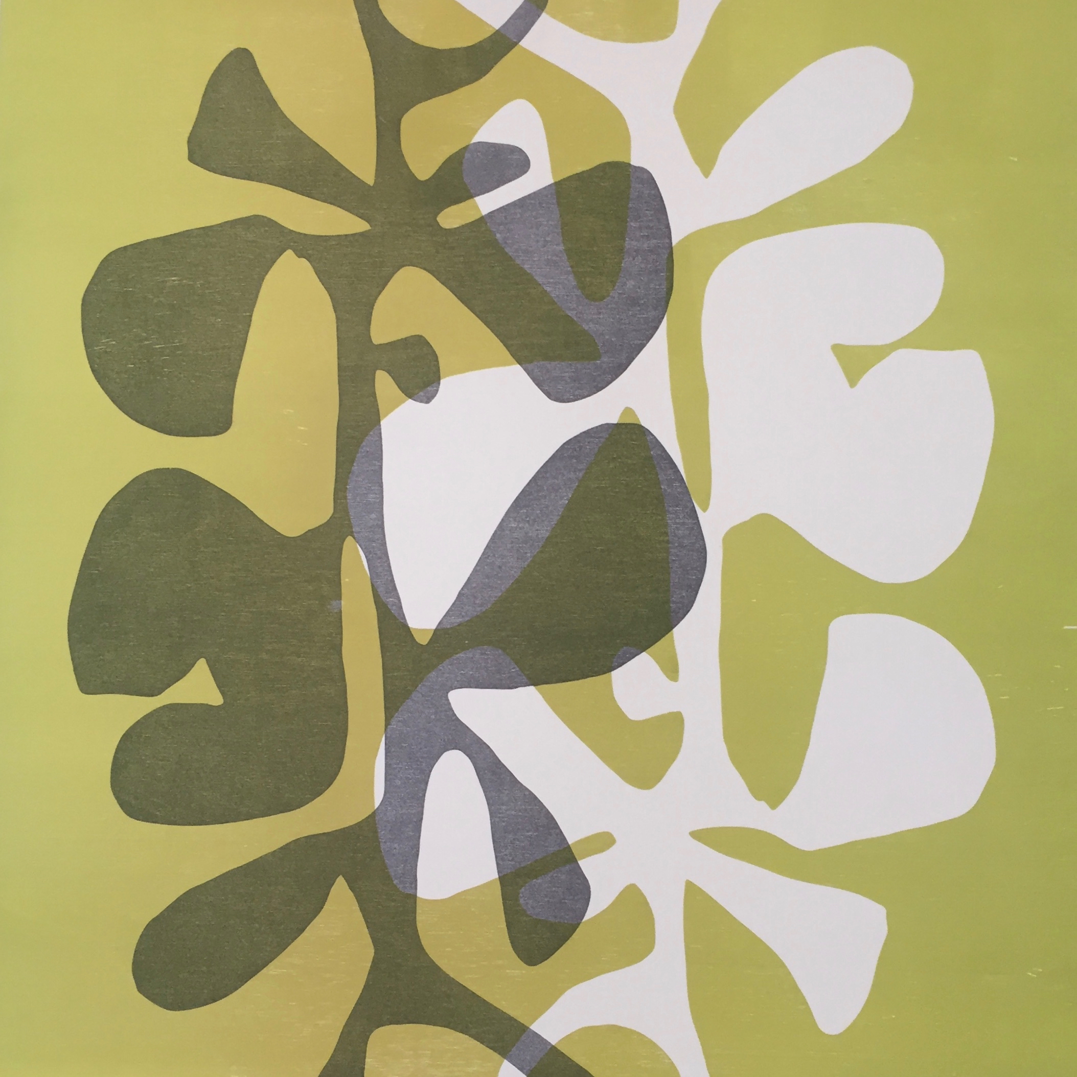 Bauhaus Botanical - Leaf/Grey/White: created by Monica Monaghan-Milstein for MonicaArts Design LLC