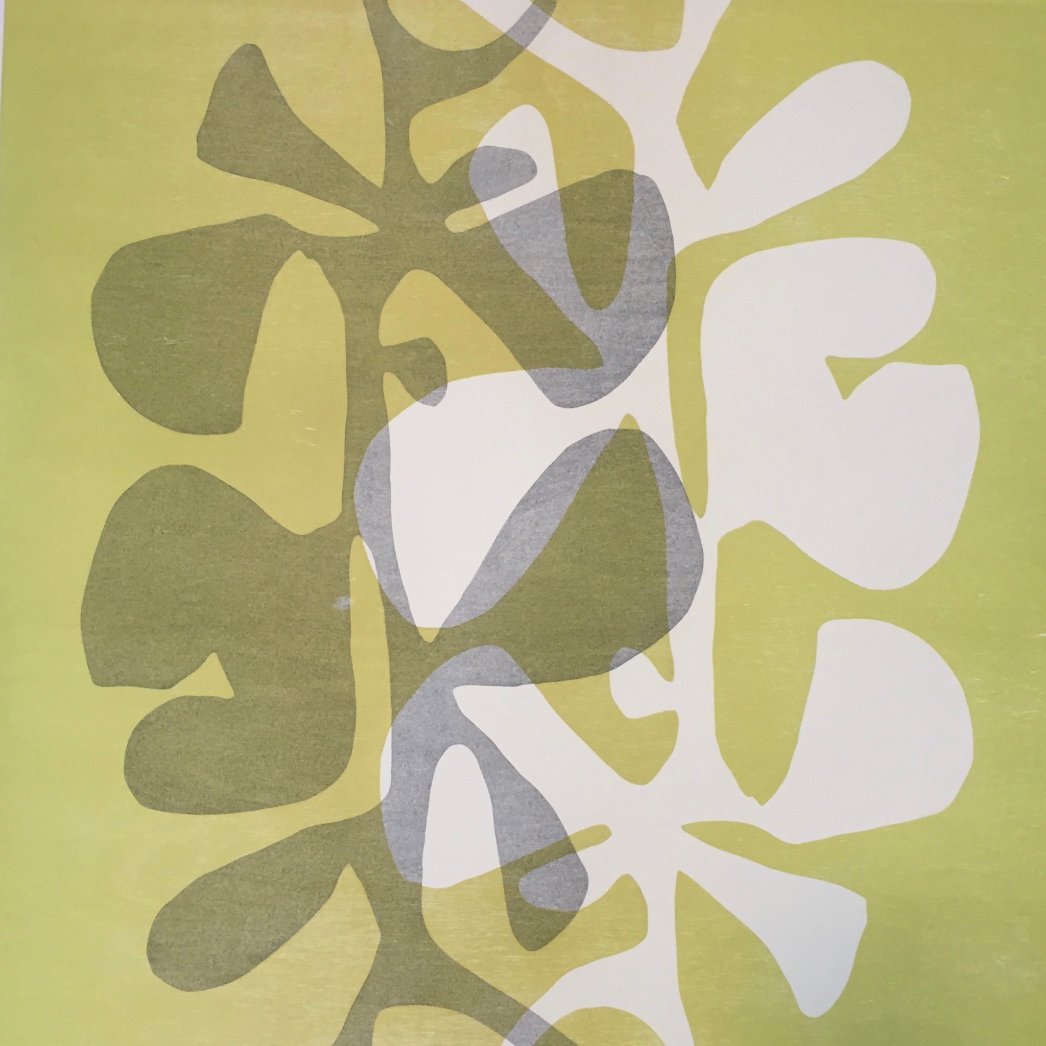 Bauhaus Botanical - Leaf/Pale Grey/White: created by Monica Monaghan-Milstein for MonicaArts Design LLC