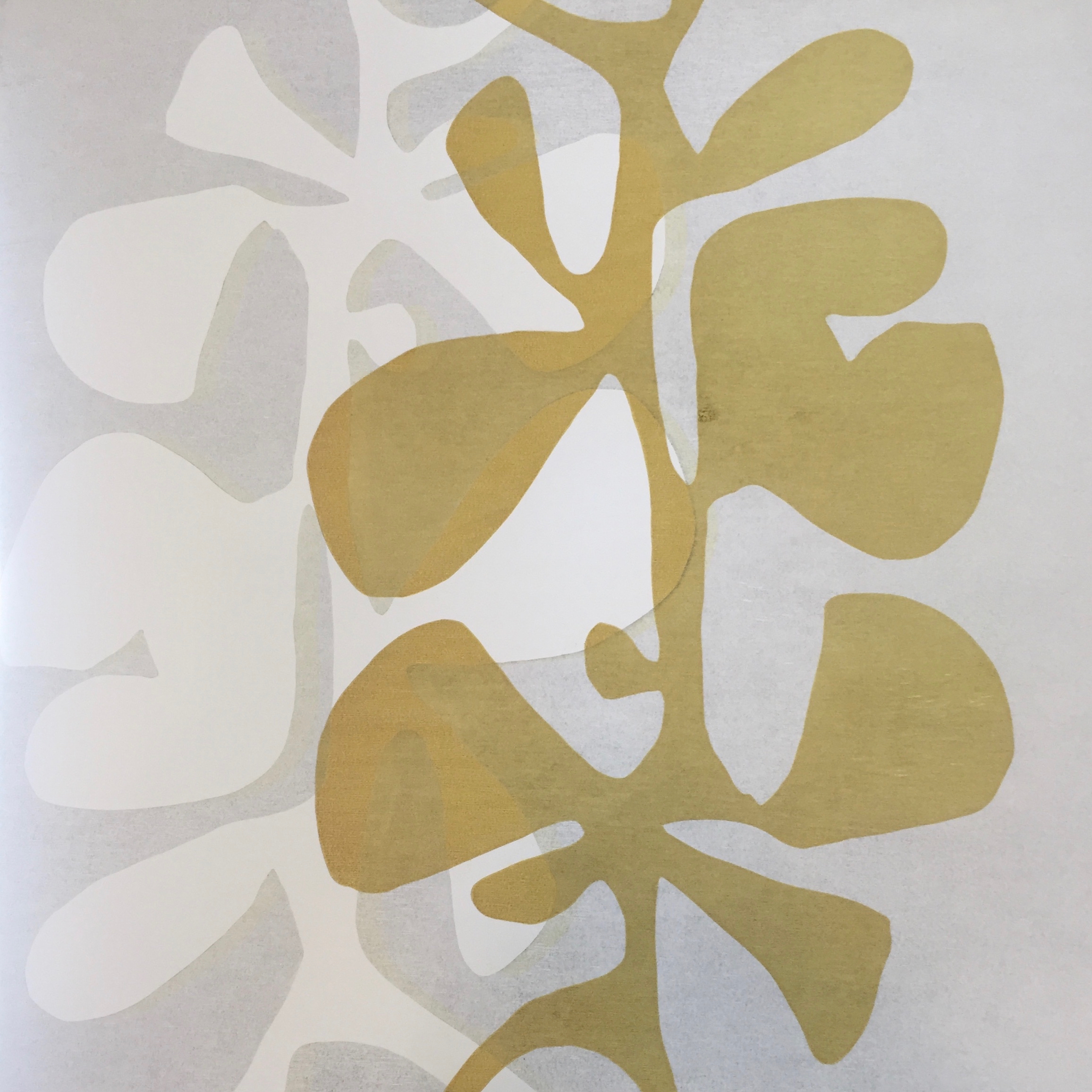 Bauhaus Botanical - Pale Grey/Gold/White: created by Monica Monaghan-Milstein for MonicaArts Design LLC