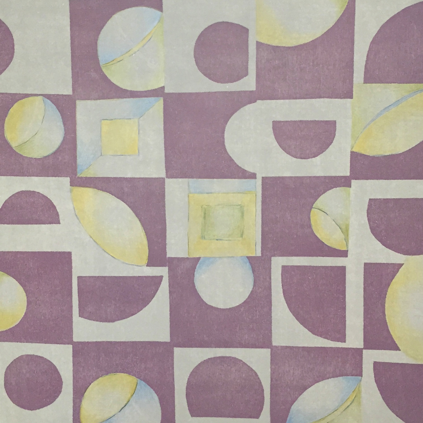 Bauhaus Circle:Square - Shaded Grey/Lilac/Multi: created by Monica Monaghan-Milstein for MonicaArts Design LLC